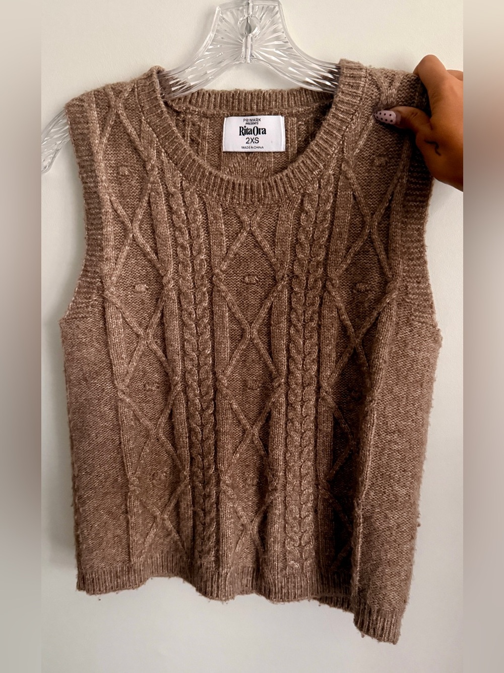 Primark Cable Knit Sleeveless Sweater Vest - Brown | Rita Ora Collaboration